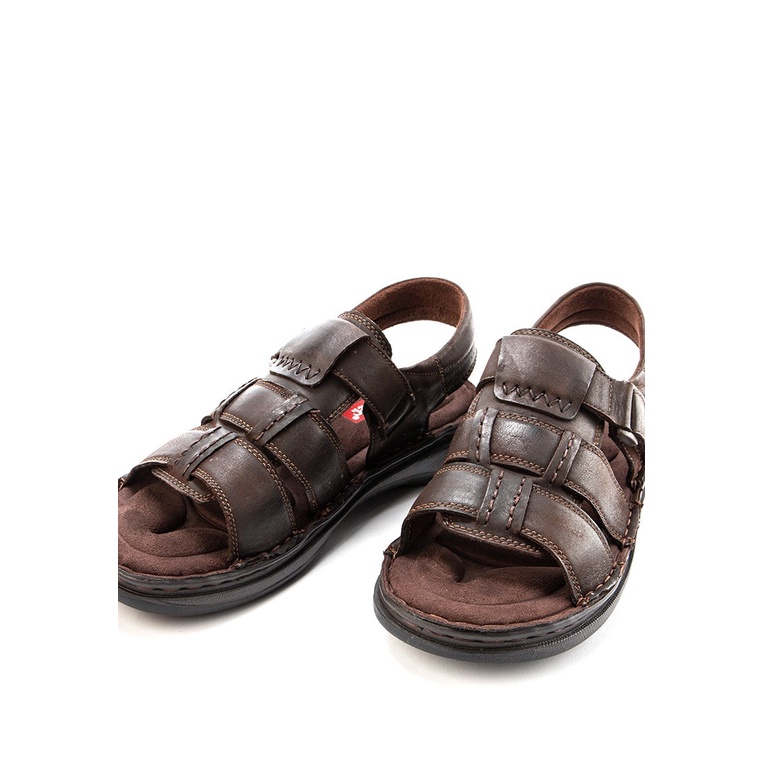 SANDAL CASUAL JIM JOKER PRIA ORIGINAL SLINGBACK KULIT COKLAT JJ10