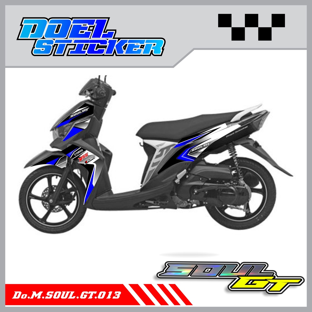 Sticker Striping Yamaha MIO SOUL GT List Variasi Hologram , Crome Doel 013