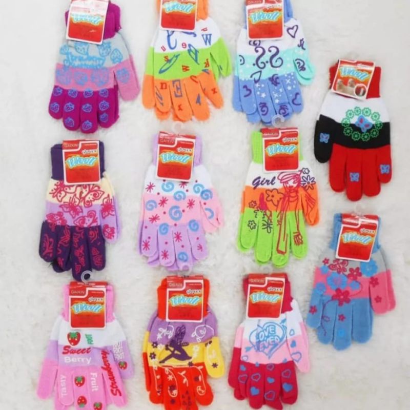 Sarung Tangan Dewasa Wanita Woll Motif Antislip || Sarung Tangan Motor