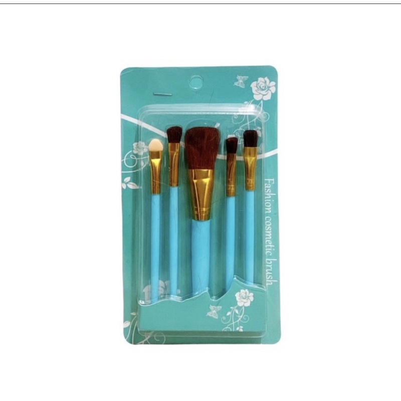 KUAS SET MAKE UP 5 IN 1 BRUSH MAKE UP RIAS SET