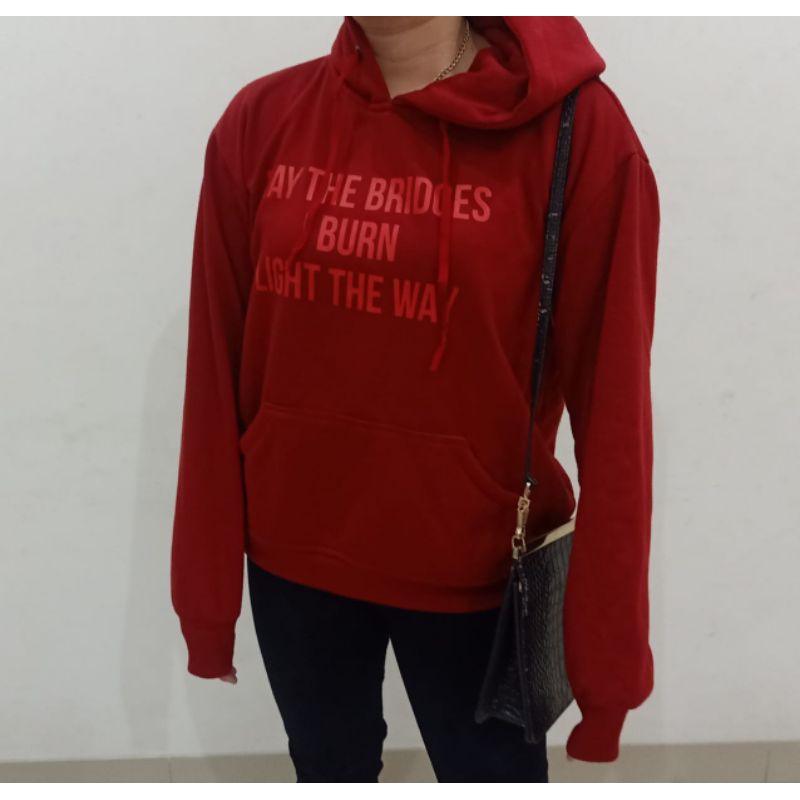 hoodie vetements red merah jaket