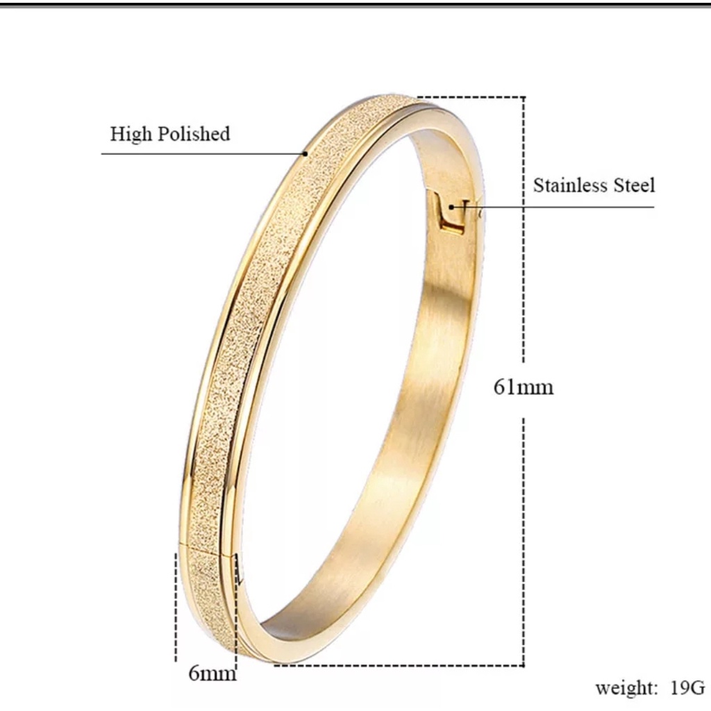 Gelang Titanium Dengan Glitter Full Keliling