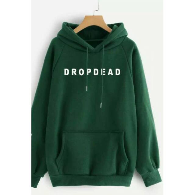 JAKET JUMPER HOODIE HIJAU BOTOL PRIAWANITA DROPDEAD