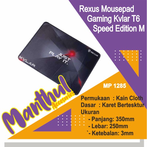 Rexus Mousepad Gaming Kvlar T6 Speed Edition M