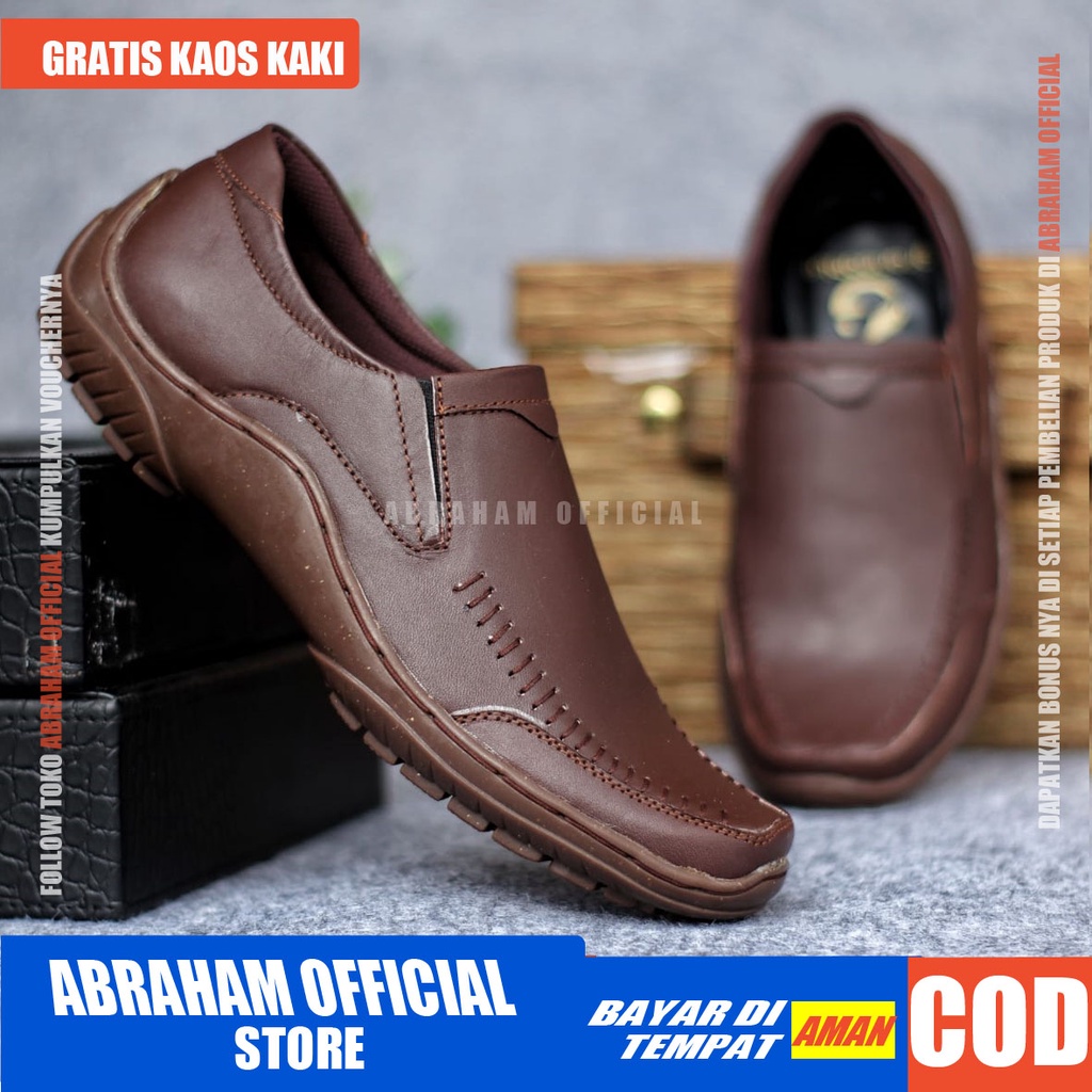 ABRHM Verdic Hitam Sepatu Kulit Pria