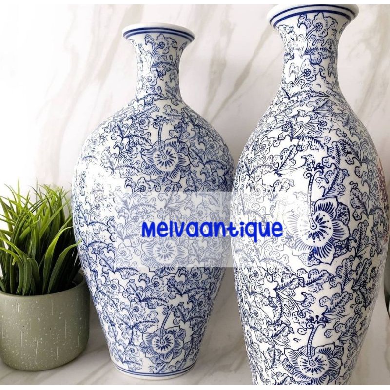 Vas Keramik Antik Biru Putih / Vas Keramik super mewah / Vas Keramik Biru Putih