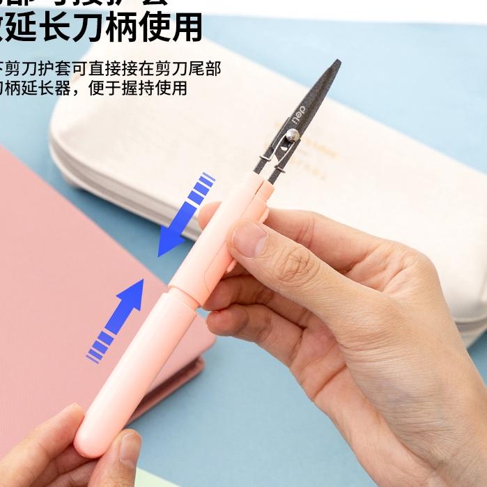 

T5D✧ Deli Portable Scissors Gunting Portabel Warna Pink Biru 77761 Harga Terjangkau