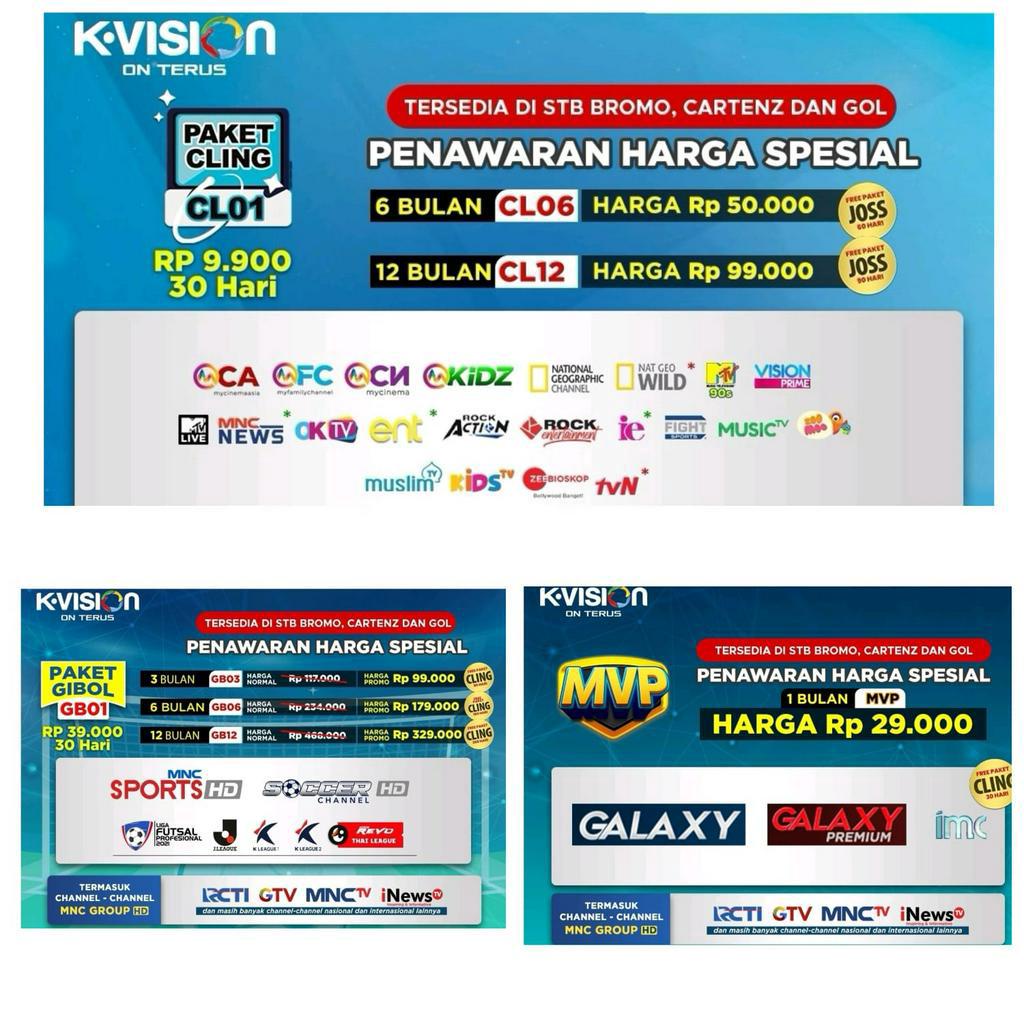 Paket Kvision Cling MNC Group 6 &amp;12 Bln - Liga 1 Timnas Indonesia  - Paket Timnas Indonesia  K-Vision