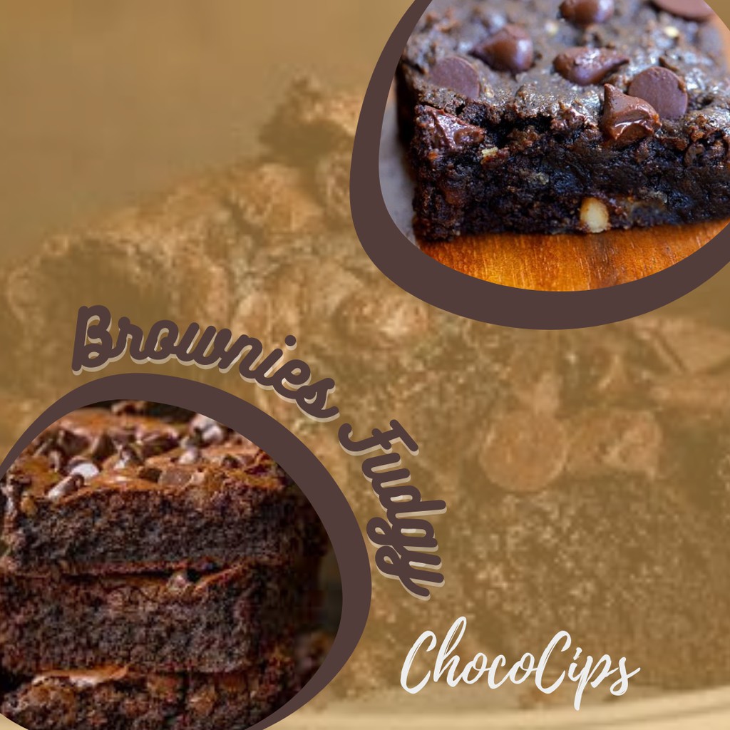 

The Real Brownies Fudgy With Double Chococips Topping