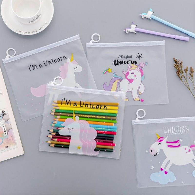 

ZIPPER BAG TRANSPARAN UNICORN & PINK PANTHER / TEMPAT PENSIL