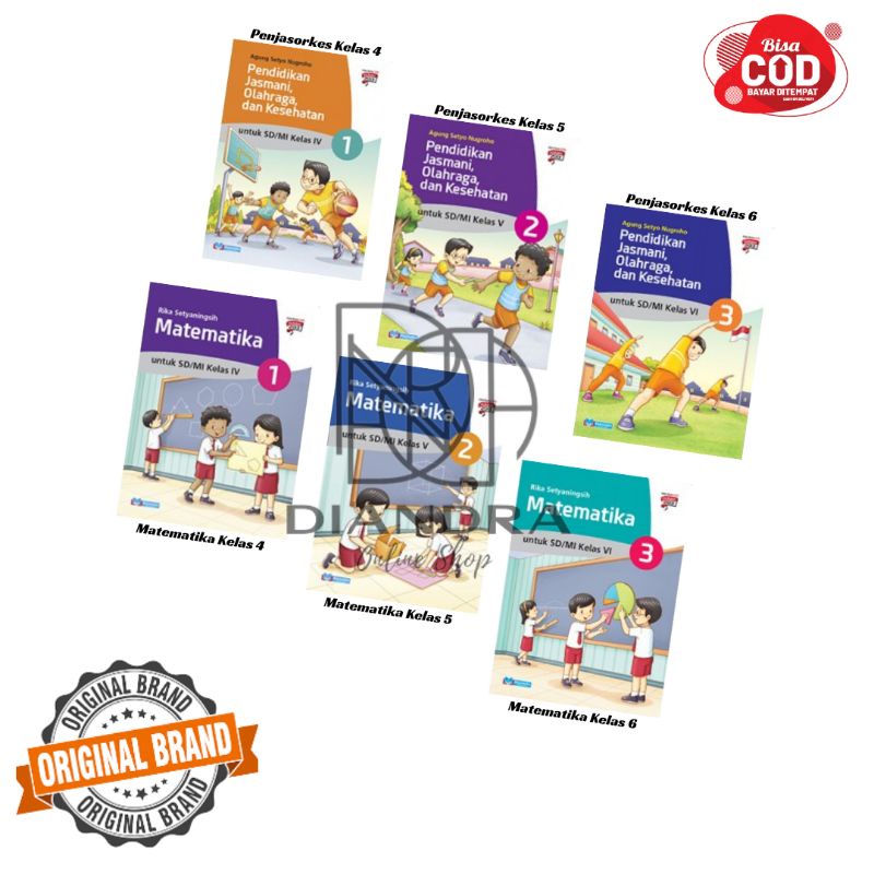 Buku Matematika dan PJOK Masmedia Untuk SD/MI Kelas 4 s/d 6 Edisi Revisi
