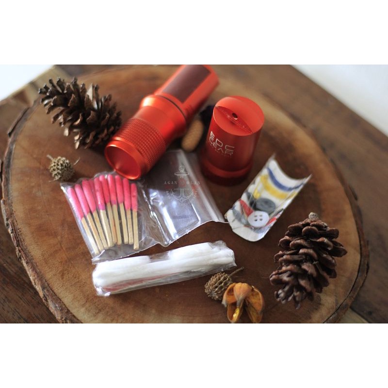 tabung survival edc gear wadah tempat sarung