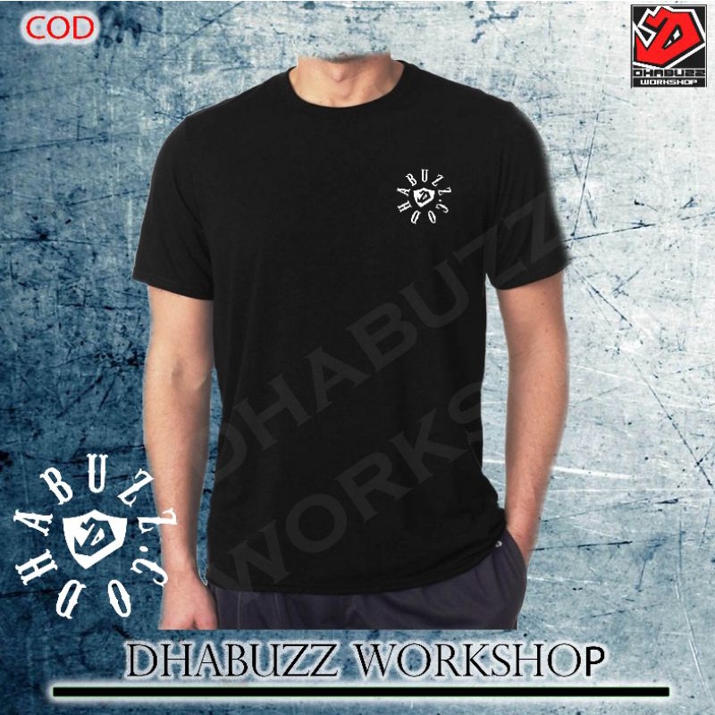 DHABUZZ 04 KAOS DISTRO HITAM PRIA LENGAN PENDEK LOGO BAHAN KATUN TERBARU ORIGINAL DHABUZZ