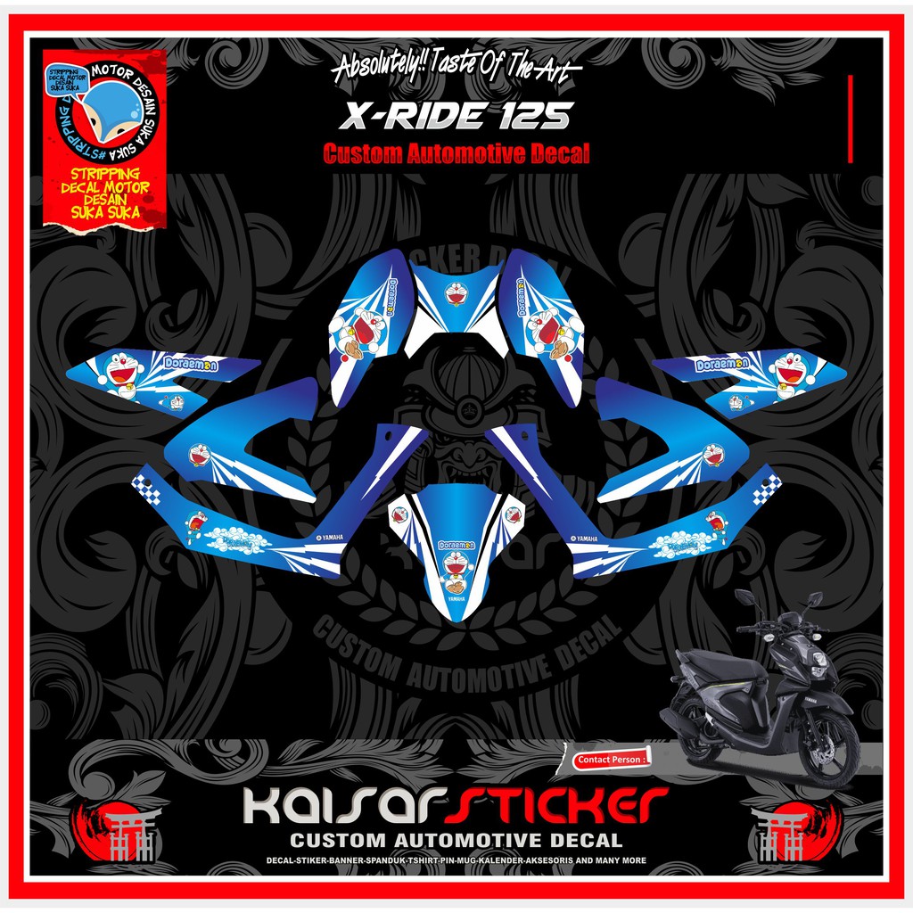 STICKER DECAL YAMAHA X RIDE 125 - STRIPING MOTOR X RIDE 125 DORAEMON