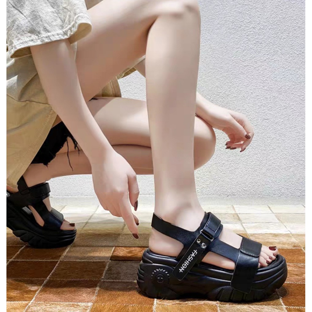 Sandal Tali Double Strip Warna Polos Casual WA406