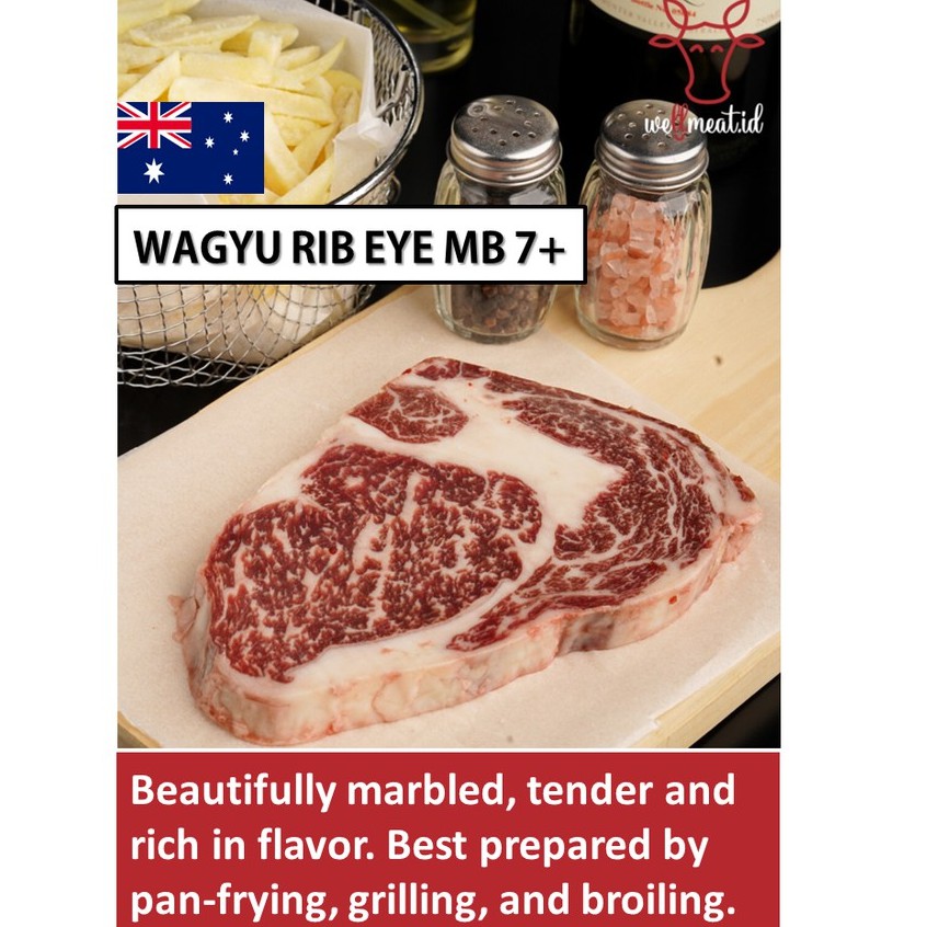 

Daging Sapi Wagyu Rib Eye MB7+ Beef Steak Import Australia