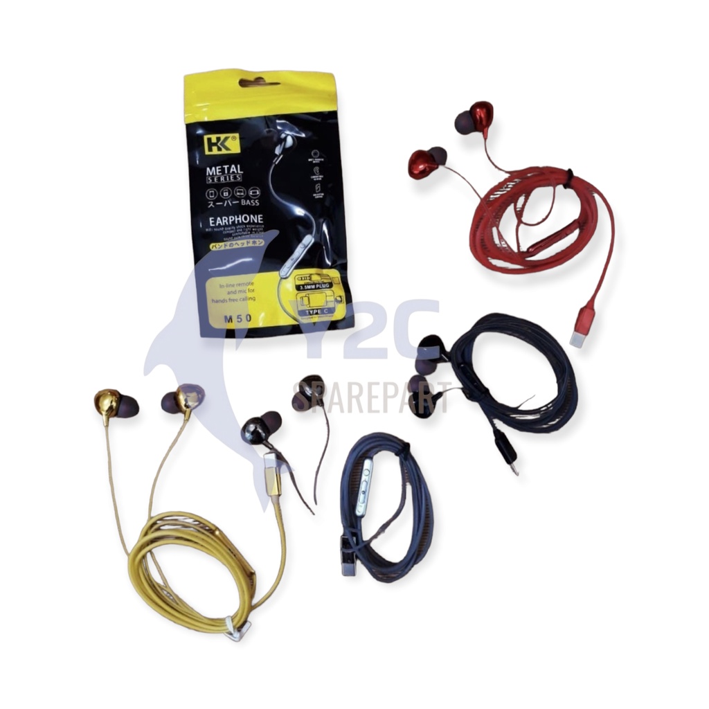 HANDSFREE HK M50 TYPE C EXTREME MEGA BASS UNIVERSAL / EARPHONE HENSET HEADSET HEADPHONE
