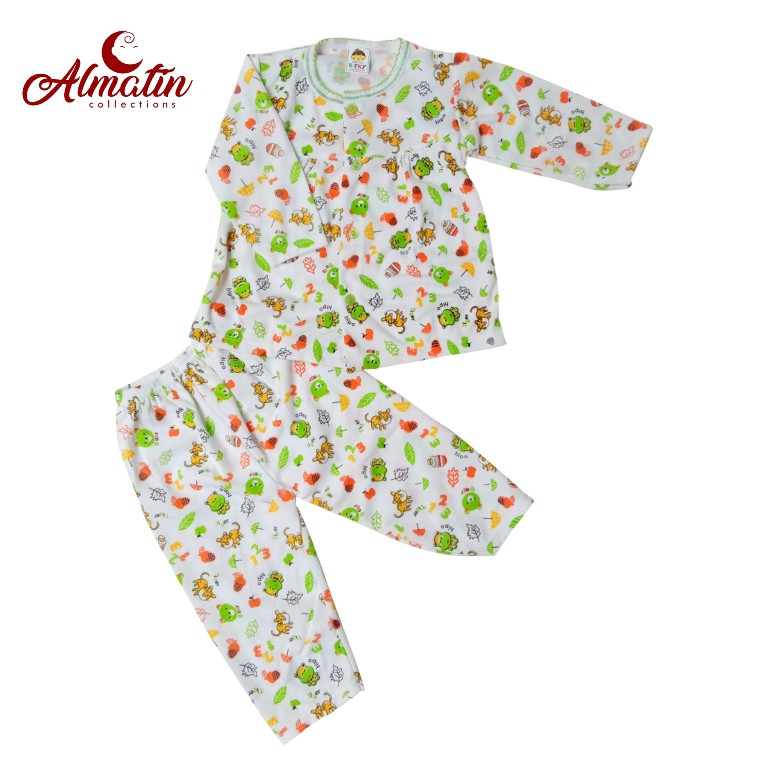 Baju Bayi Piyama Hippo Rifky / 3 Pcs Setelan Panjang Bayi Newborn Motif Murah ( 3 Pasang )