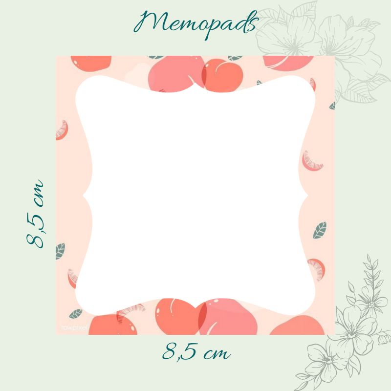 Peach Memopads, Sticker, Bookmark