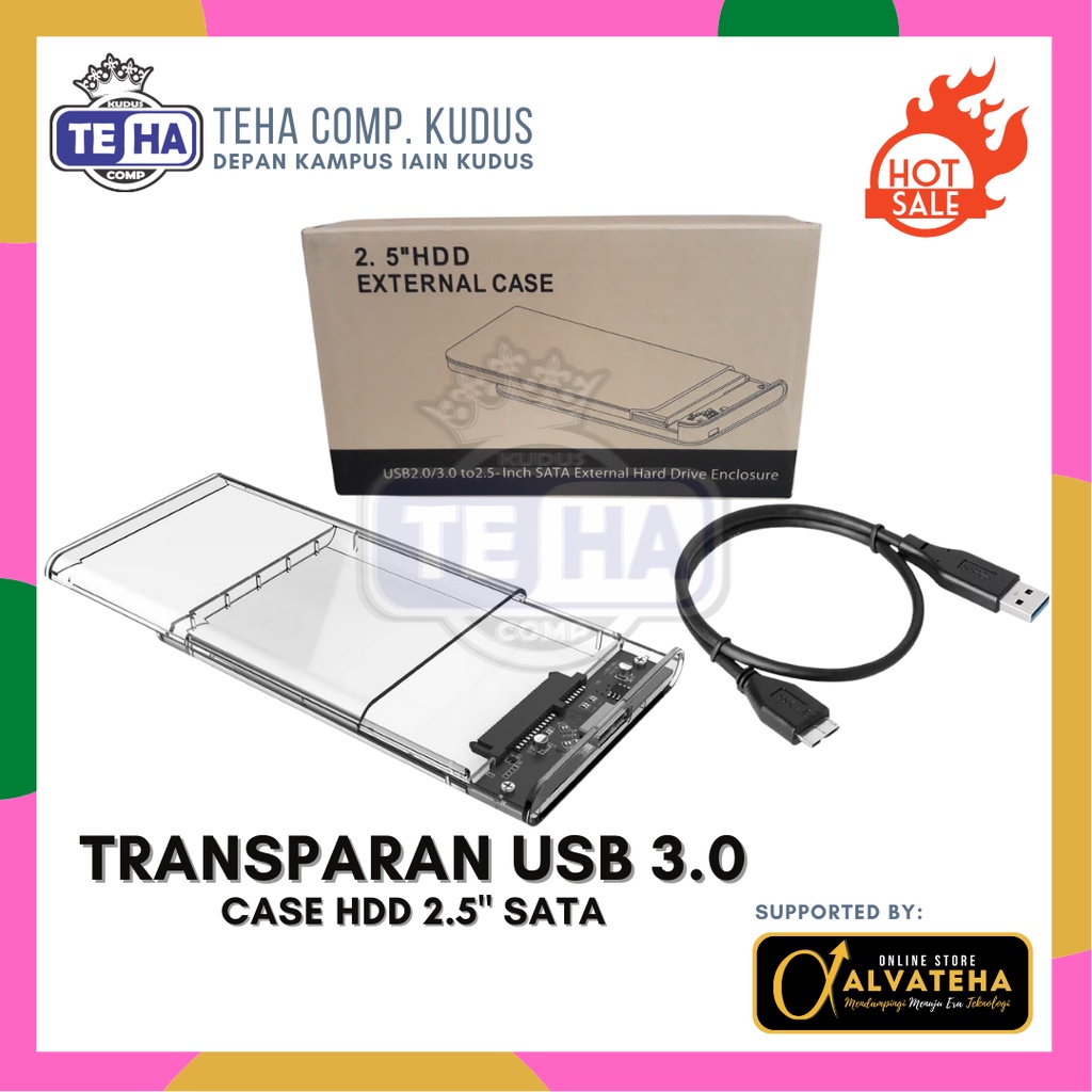 Casing HDD Harddisk External USB 3.0 Transparan Enclosure HDD 3.0