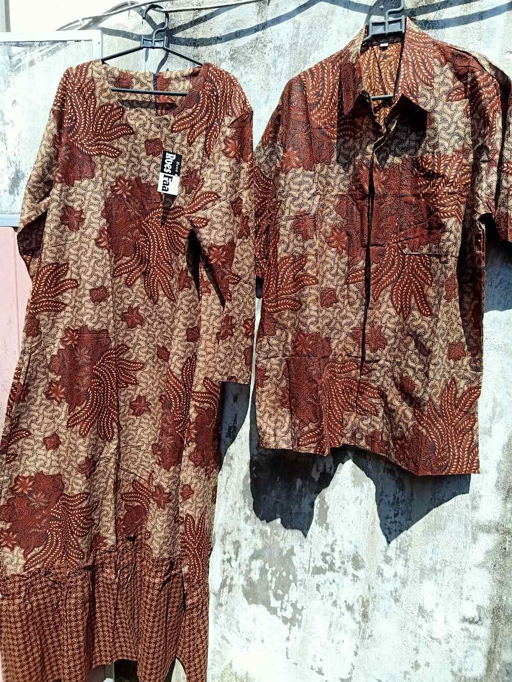 Couple Gamis Sogan 2477 Padi Kombinasi Batik Modern Long Dress Terusan Seragam Pesta