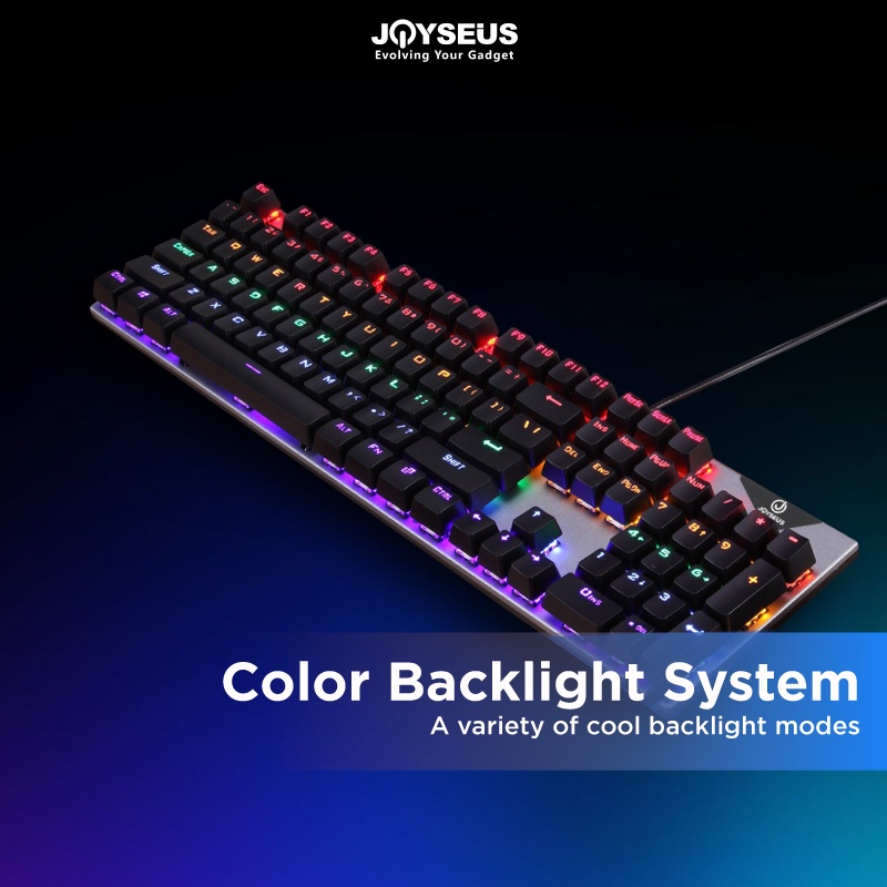 Joyseus Keyboard mechanical komputer Gaming USB Cable RGB Tahan Air - KEY01-3