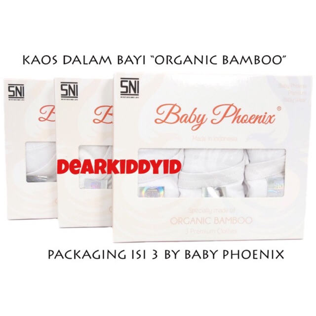 Baby Phoenix SINGLET Bayi Anak / Kaos Dalam Baby Organic Bamboo