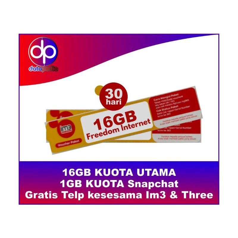 Voucher Indosat F1 16GB 30hari (Jatim)