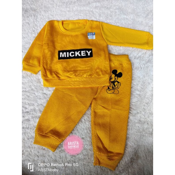 HBcollection - Atasan sweater+celana joger bayi motif MICKEY