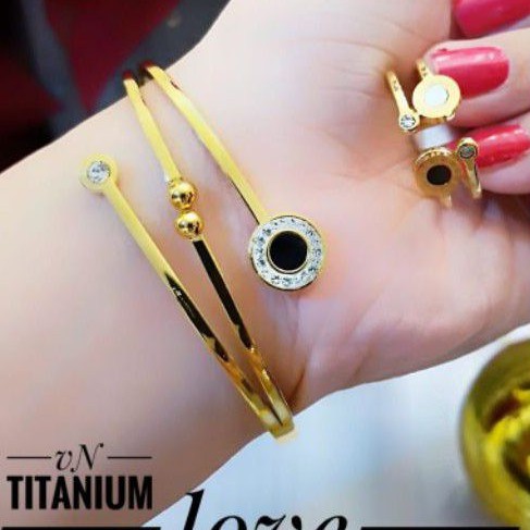 Titanium Set Gelang Cincin Perhiasan Wanita 2016