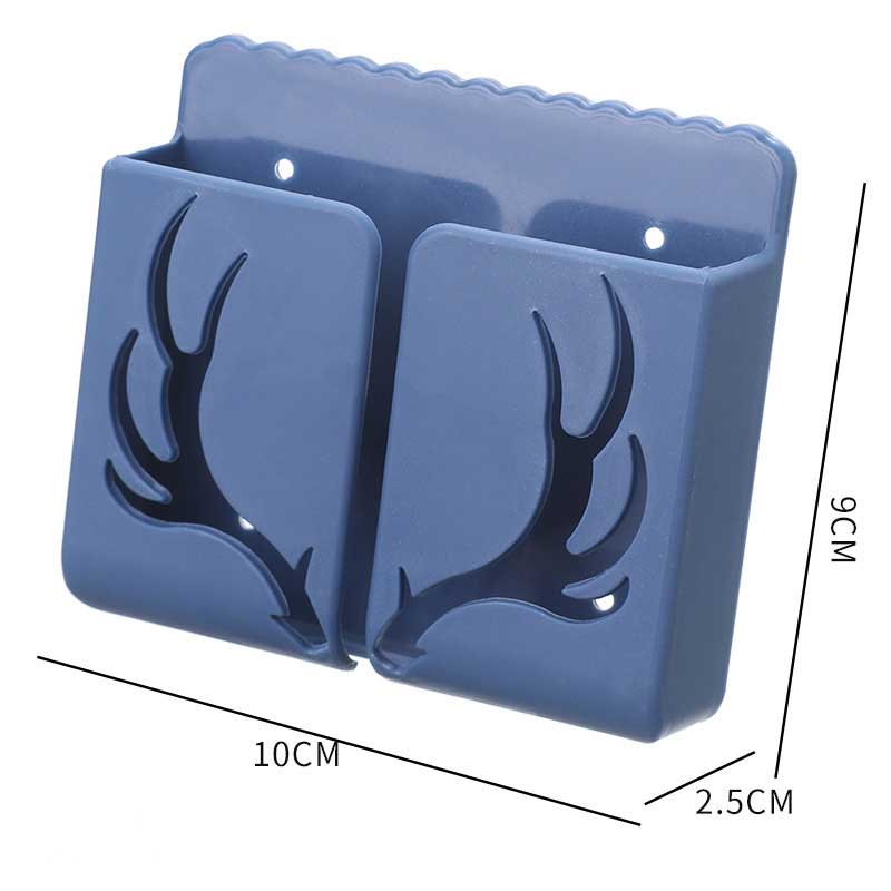 Home Wall Hanging Self Adhesive Antler Hollow Pattern Storage Box / Remote Control Mobile Phone Charging Holder