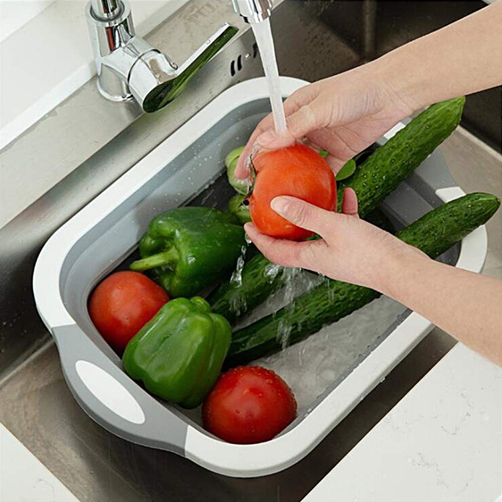 Talenan Baskom Multifungsi Talenan Lipat Anti Slip Tirisan Buah Dan Sayur Variant Hijau DuniaRumah88