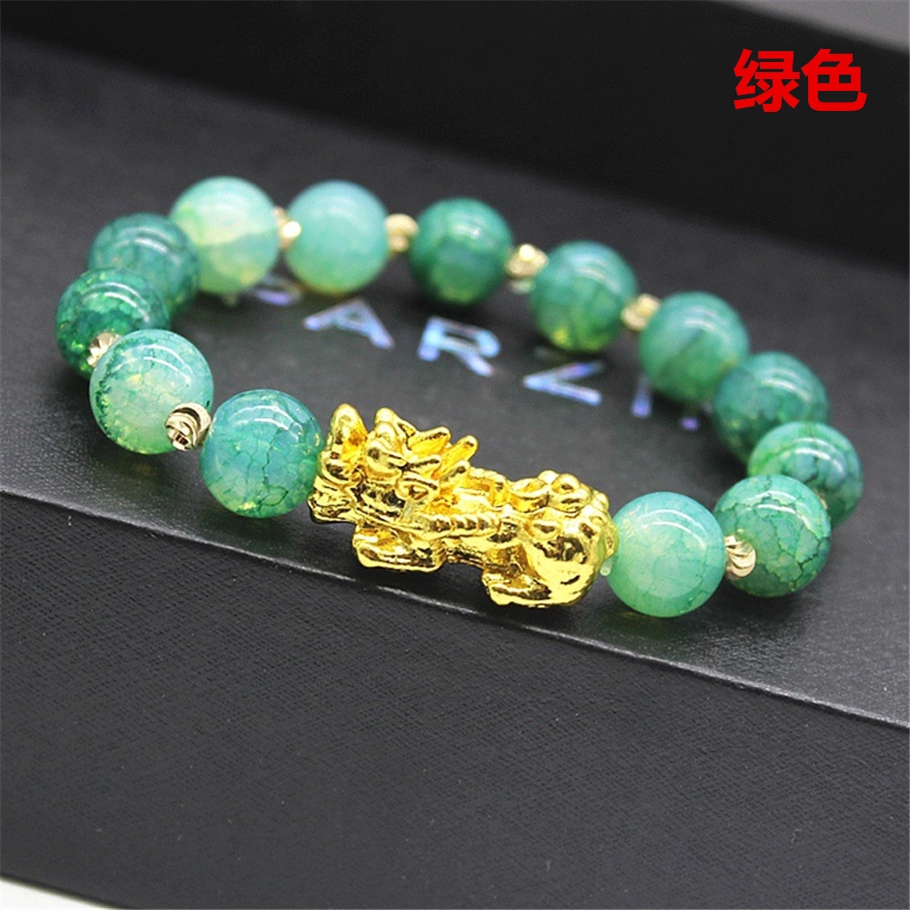 【COD Tangding】Gold-plated PI Xiu Bracelet Pink Green Grey Red Color