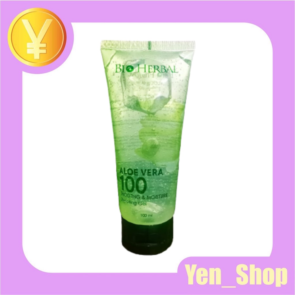 Aloe vera gel 100ml BIO HERBAL ALOEVERA TUBE Soothing &amp; Moisture BPOM