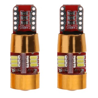 2Pcs Bola  Lampu  LED T10 3014 27SMD 12V Warna  Putih  untuk 