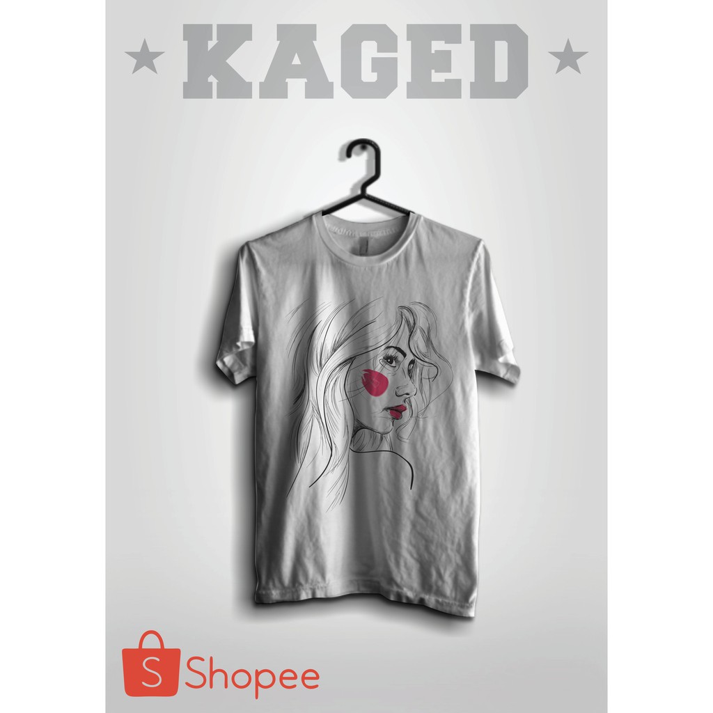 KAOS SKITCH GIRL KAOS ABSTRAK KAOS LUKISAN CEWEK KAOS GAMBAR CEWEK #WARNAPUTIH