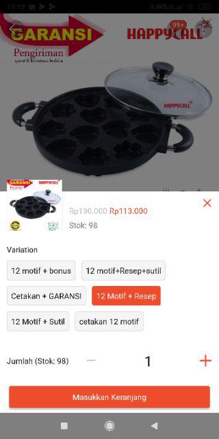 Cetakan Teplon Pembuat Kue Cubit 12 Lubang Variasi Snack Maker Teflon Motif