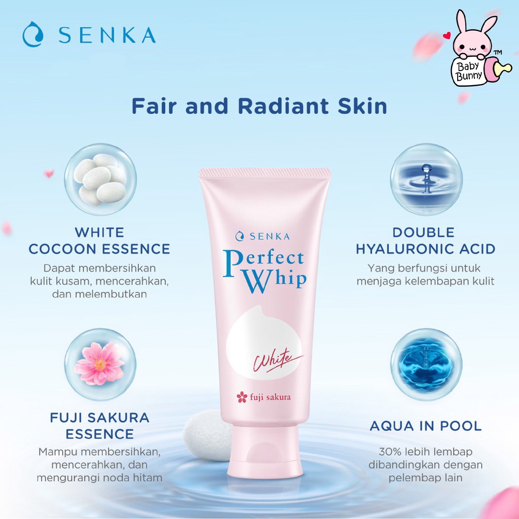 ❤ BELIA ❤ SENKA Perfect Whip Facial Foam 50g 100g 120g | clay white fresh anti shine collagen acne