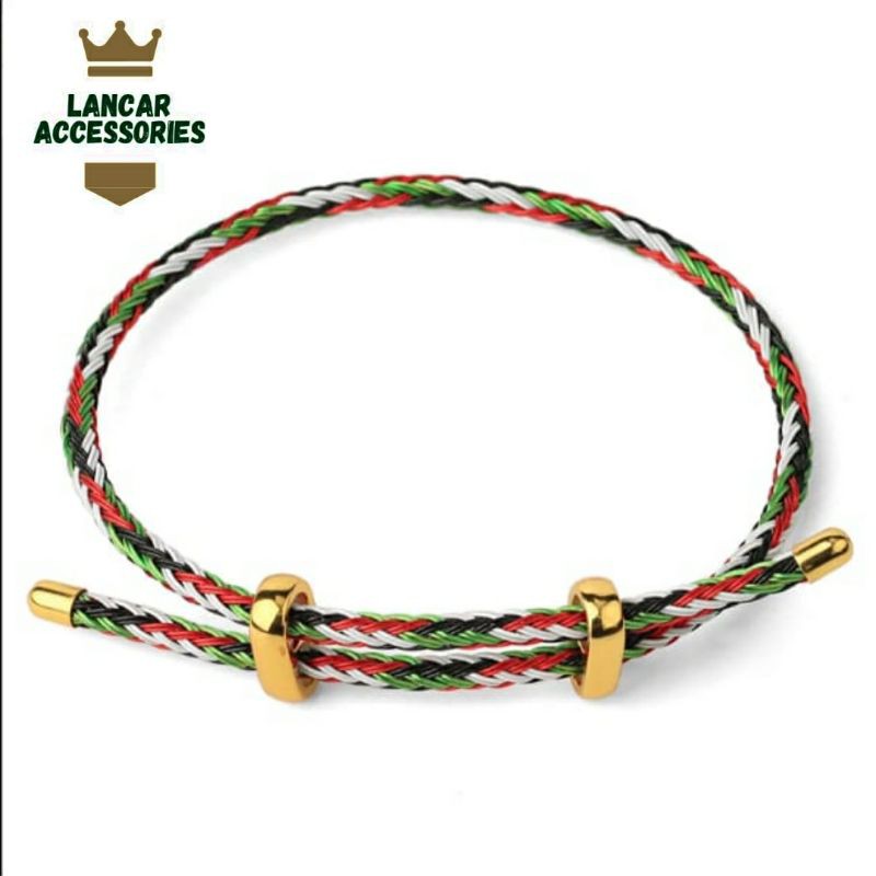 Gelang Tali Kawat Anti Air Waterproof Untuk Charm Liontin Huruf Emas