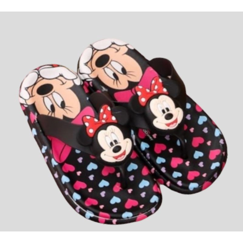 sandal jepit karet anak karakter minnie,sendal jelly jepit anak perempuan terbaru karakter