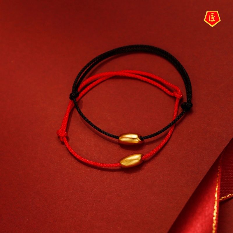 [Ready Stock]Little Golden Beans Red Rope Bracelet Couple Accessories