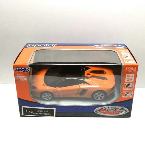 Mobil Diecast Apolo MSZ Lamborghini Aventador Roadster Orange DP