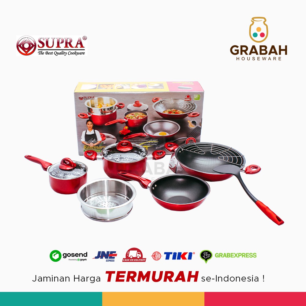 Supra Panci Set Cookware Set Rosemary 9 pcs Panci Set Alumunium Grabah Houseware