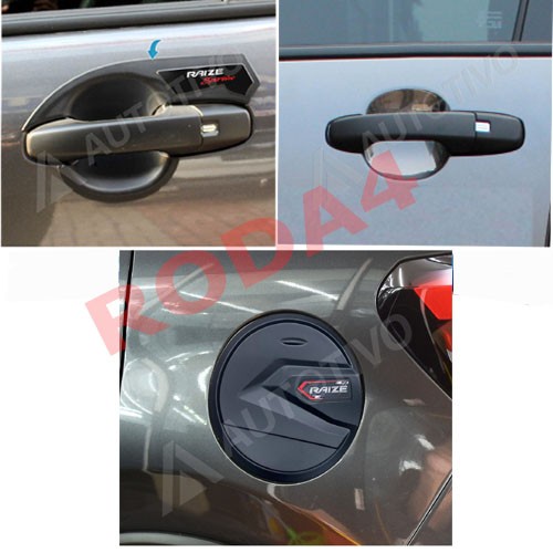 Paket Outer Handle Tank Cover Toyota Raize 2021 Hitam Doff Black Doff