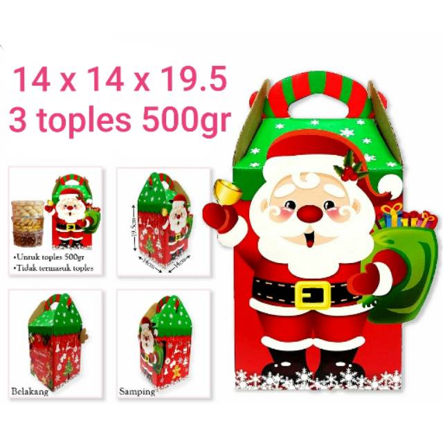 Box Natal / dus Natal / packaging Natal buat 3 toples*1