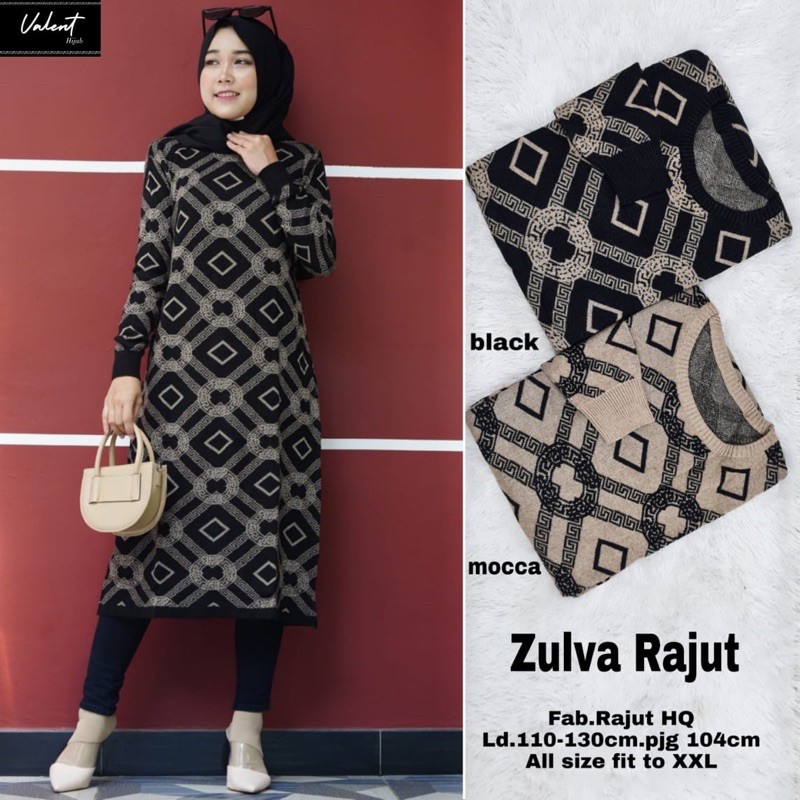 ZULVA TUNIK by valent nabtik spassy : tunik rajut knit import kekinian ready murah nyaman ori
