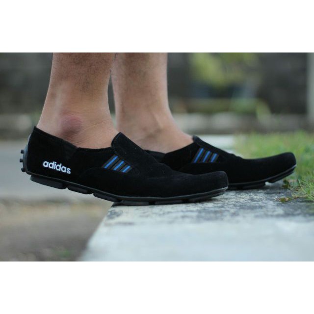 Promoo !!!! Sepatu slip on pria adidas casual slop formal kerja kantor kulit asli santai kuliah 4.5