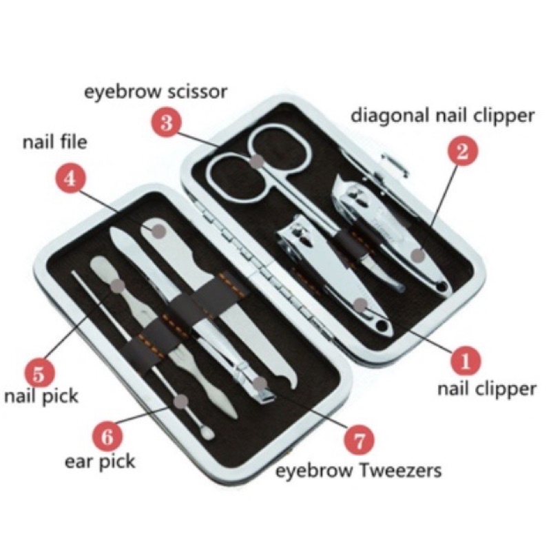 mani pedi stainless manicure 7in1 multifungsi