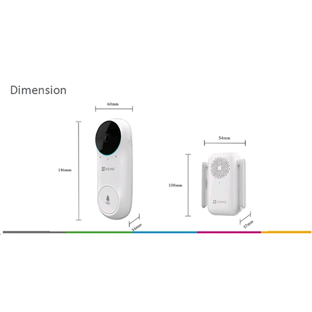 Ezviz DB2C Wire-Free Video Doorbell With Chime Bel Pintu Kamera