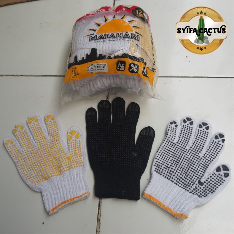 SARUNG TANGAN RAJUT BINTIK MATAHARI | SARUNG TANGAN KAIN BINTIK - BINTIK